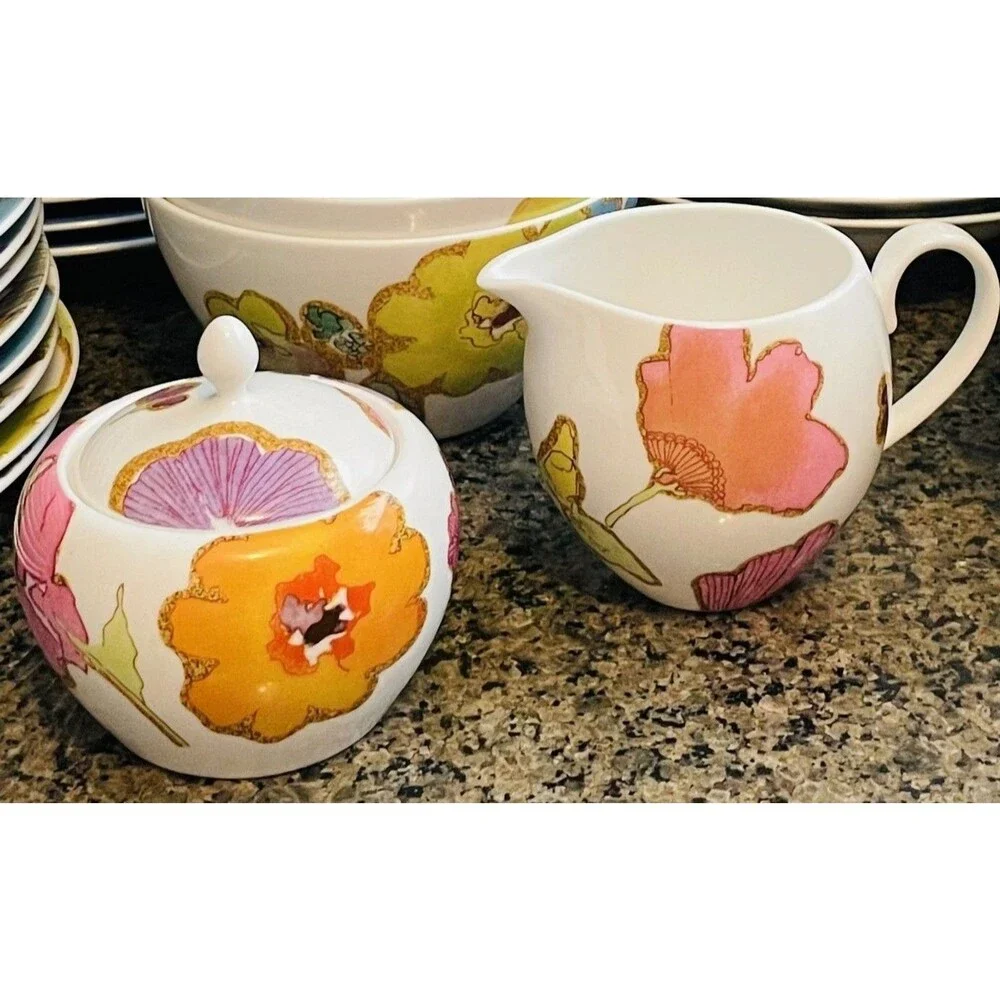 Lenox Floral Fusion Stephanie Ryan creamer and sugar set